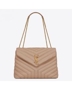 Saint Laurent Loulou Medium Bag Beige Matelasse Leather