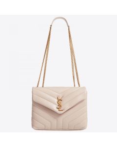 Saint Laurent Loulou Small Bag Beige Matelasse Leather