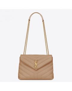 Saint Laurent Loulou Small Bag Dark Beige Leather