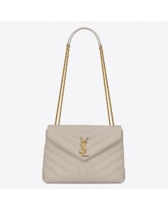 Saint Laurent Loulou Small Bag White Matelasse Leather