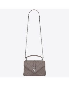 Saint Laurent Medium College Bag Grey Matelasse Leather