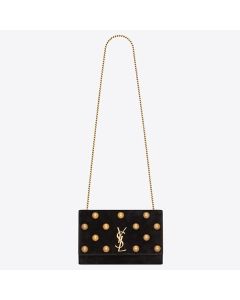 Saint Laurent Medium Kate Bag Black Suede Studs