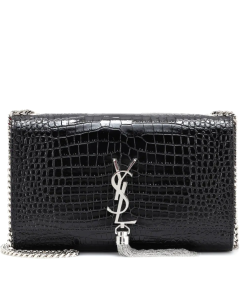 Saint Laurent Medium Kate Bag Tassel Black Croc-Embossed Leather