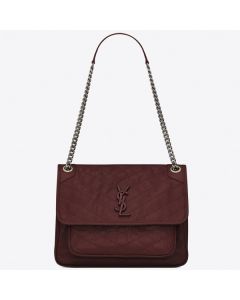 Saint Laurent Medium Niki Bag Bordeaux Crinkled Leather