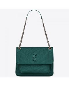 Saint Laurent Medium Niki Bag Turquoise Vintage Leather