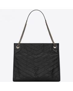 Saint Laurent Medium Niki Shopping Bag Black Leather