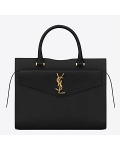 Saint Laurent Medium Uptown Tote Black Smooth Leather