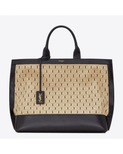 Saint Laurent Monogram All Over Cabas Tote Canvas