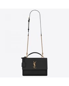 Saint Laurent New Medium Sunset Bag Black Calfskin