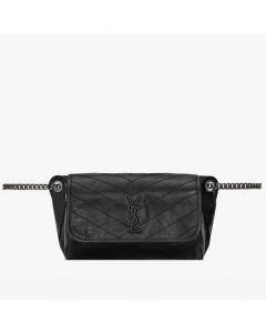 Saint Laurent Niki Body Bag Black Crinkled Vintage Leather