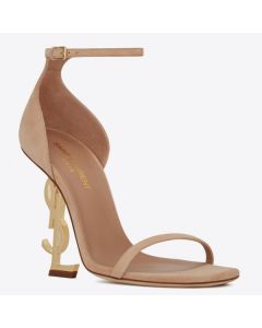 Saint Laurent Opyum 110mm Sandals Beige Suede