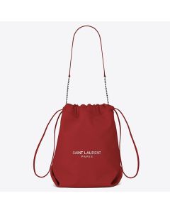 Saint Laurent Red Teddy Drawstring Bag