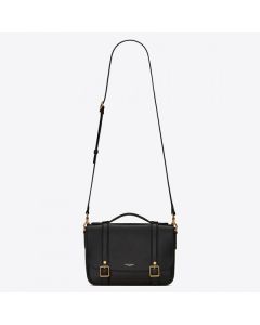 Saint Laurent School Bag Black Calfskin