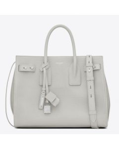 Saint Laurent Small Sac de Jour Souple Bag White Grained Leather