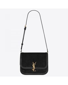 Saint Laurent Solferino Medium Soft Bag Black Suede