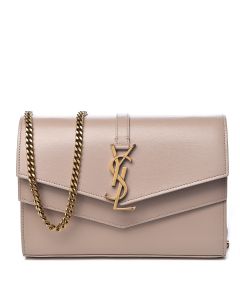 Saint Laurent Sulpice Chain Wallet Beige Smooth Leather