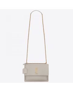 Saint Laurent Sunset Medium Bag White Calfskin