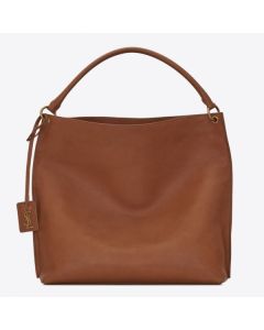 Saint Laurent Tag Hobo Bag Brown Calfskin