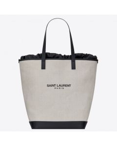 Saint Laurent Teddy Shopping Bag Linen Canvas