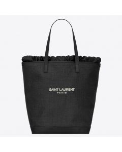 Saint Laurent Teddy Shopping Bag Raffia