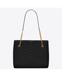 Saint Laurent Tribeca Small Shopping Bag Black Grained Leather