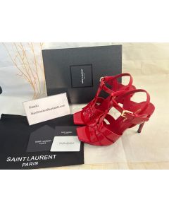 Saint Laurent Tribute High Heel Sandals Red Patent Leather