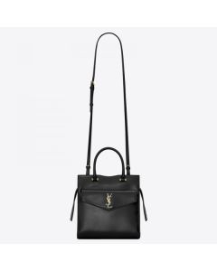 Saint Laurent Uptown Small Tote Black Smooth Leather