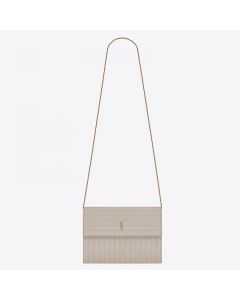 Saint Laurent Victoire Chain Bag Ivory Crinkled Leather