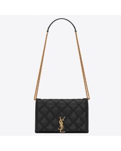 Saint Laurent WOC Becky Chain Wallet Black Lambskin