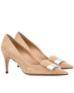 Sergio Rossi SR1 Pumps 75mm Nude Suede